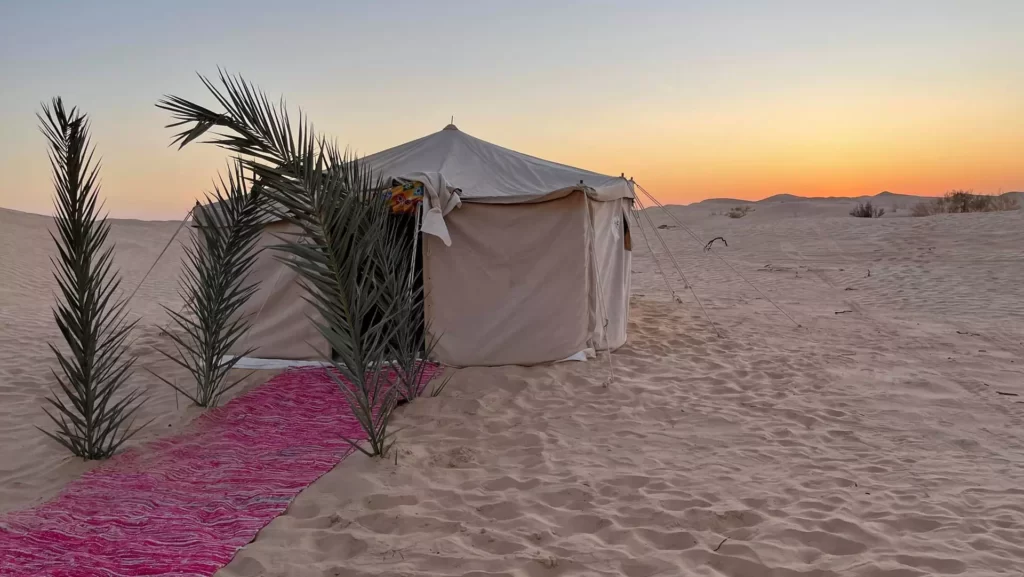 A night in the Bedouin tents of the oasis of Sabria